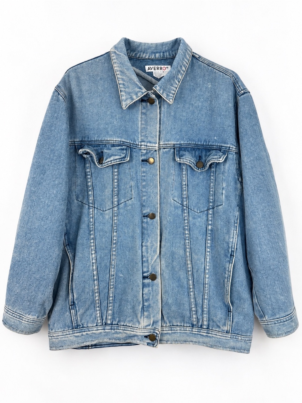 Vintage 90s Oversized Light Wash Denim Jean Trucker Jacket L